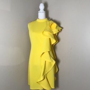 Ruffled Side Yellow Dress 🍋